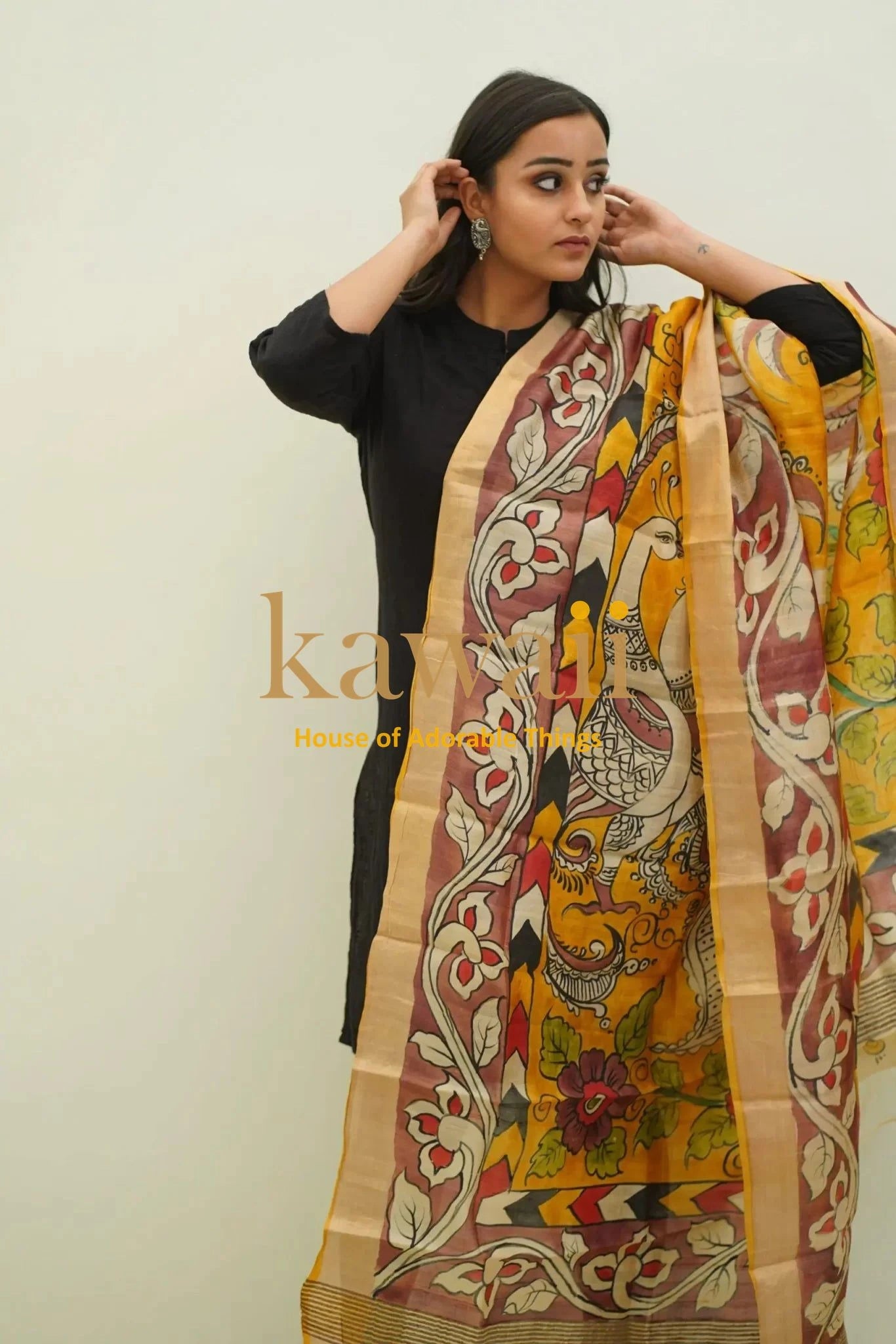 Mayuri Kalamkari Dupatta